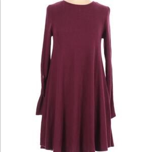 Blue Rain burgundy cold shoulder dress Small